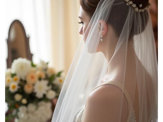 Elegant bridal beauty preparation with flowers and subtle lighting